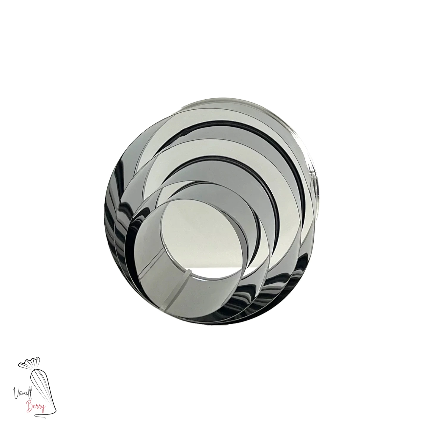 رینگ استیل 4 سایز لبه بلند|رینگ استیل 4 سایز لبه بلند وانیلا بری|رینگ استیل 4 سایز لبه بلند کیک