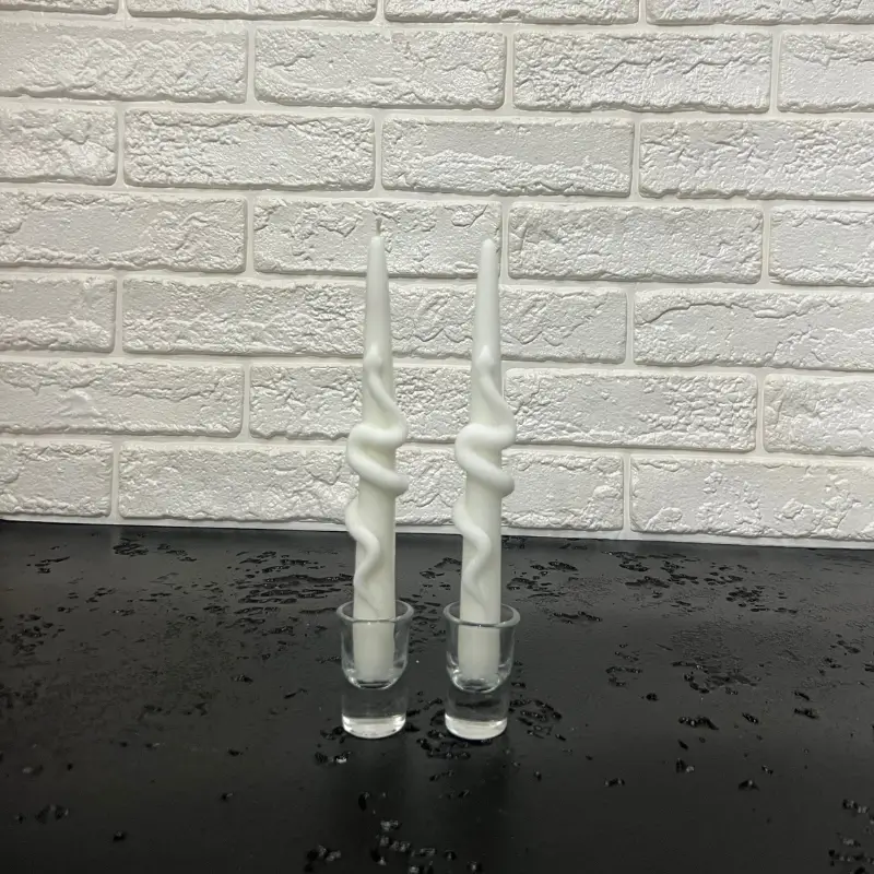 خرید شمع قلمی طرح مار رنگ سفید